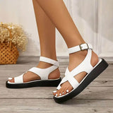 Lena | Elegante Damen Sandalen mit Zehensteg – Weiß