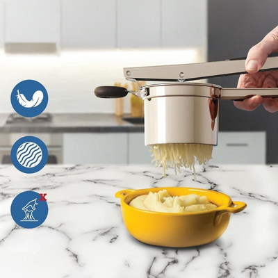 Kartoffelstampfer aus Edelstahl 15 oz – Kartoffelstampfer für Pürees und Gemüsebrei