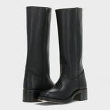 Theresa | Elegante Und Klassische Kniehohe Damenstiefel Im Reitstil – Schwarz