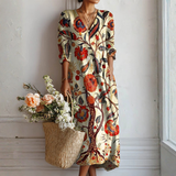 Bohemian-Blumenkleid für Damen – Lässiger, schicker Sommerlook – Mehrfarbig