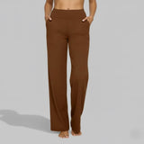 Carmen | Bequeme Stretchhosen Für Damen Im Weitbeinigen Lounge-Stil – Braun