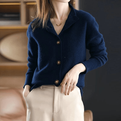Klassische Strickjacke mit elegantem Reverskragen