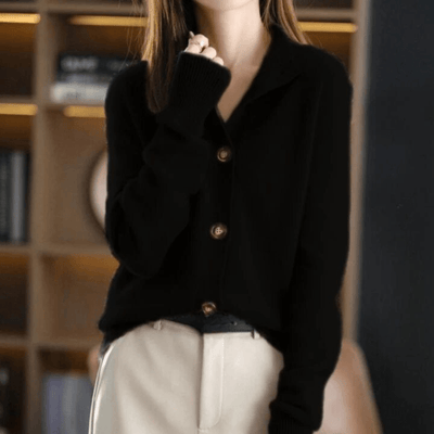 Klassische Strickjacke mit elegantem Reverskragen