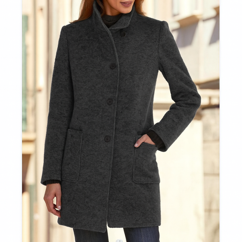 Klassischer Wollmantel für Damen mit Retro-Knopfverschluss – Eleganter Mantel für den Winter, Damenmäntel für jeden Anlass