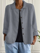 Cardigan donna lungo | Maglia stile camicia elegante, giacca di mezza stagione – Grigio chiaro