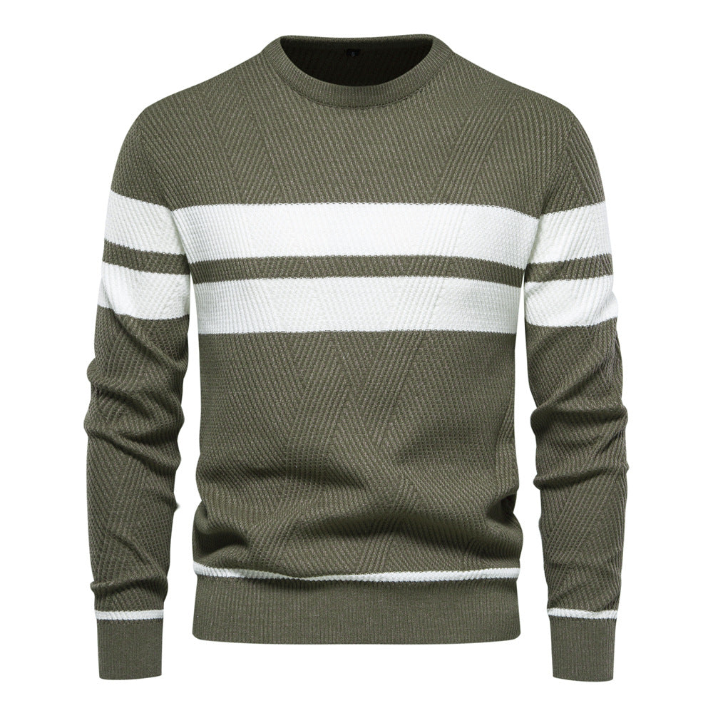 Klassischer Streifenpullover mit Elegantem Rundhalsausschnitt