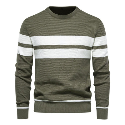 Klassischer Streifenpullover mit Elegantem Rundhalsausschnitt