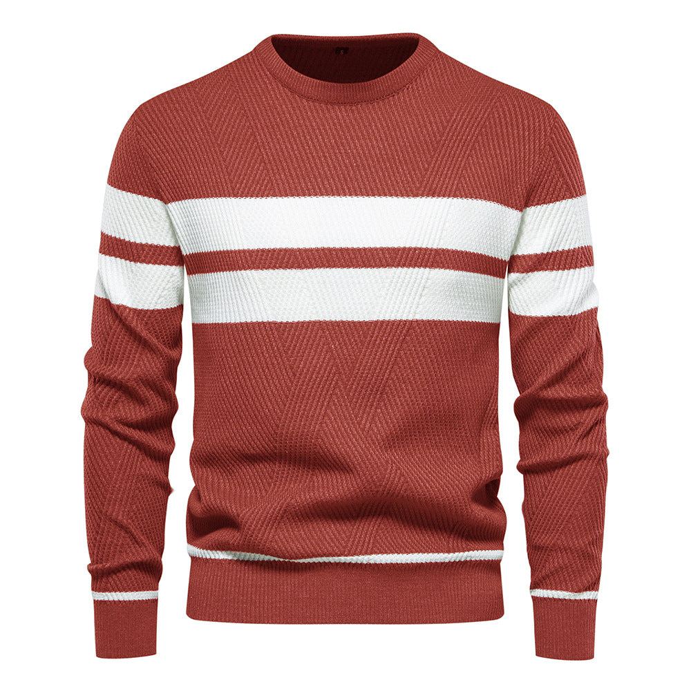 Klassischer Streifenpullover mit Elegantem Rundhalsausschnitt