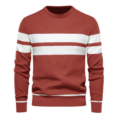 Klassischer Streifenpullover mit Elegantem Rundhalsausschnitt