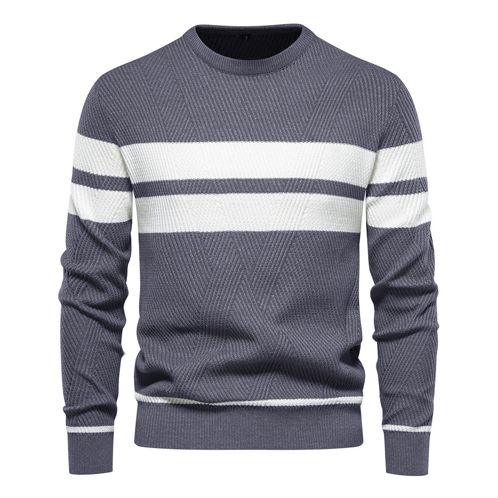 Klassischer Streifenpullover mit Elegantem Rundhalsausschnitt