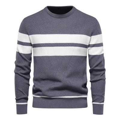 Klassischer Streifenpullover mit Elegantem Rundhalsausschnitt