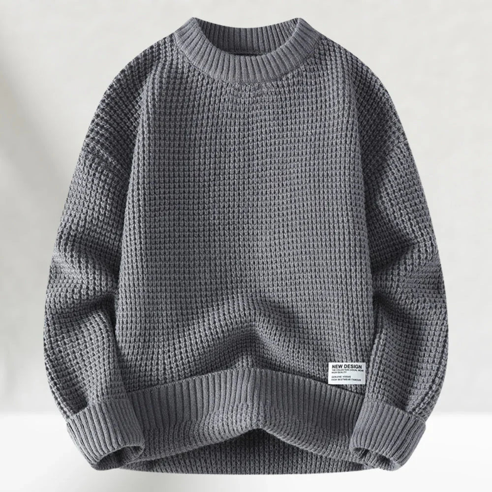 Klassischer Strickpullover mit Crew-Hals