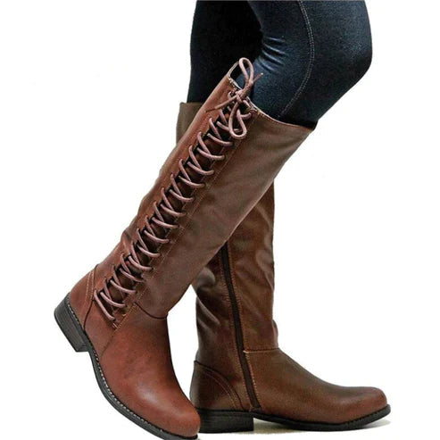 Kniehohe Stiefel mit Eleganter Schnürung für Stil