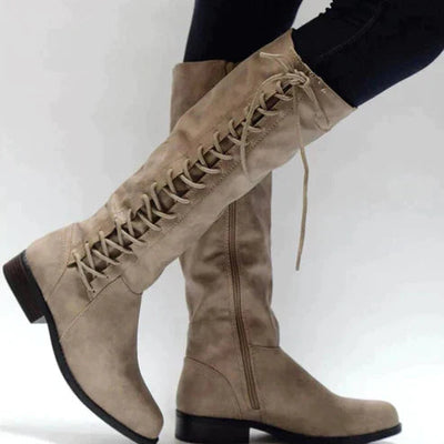 Kniehohe Stiefel mit Eleganter Schnürung für Stil