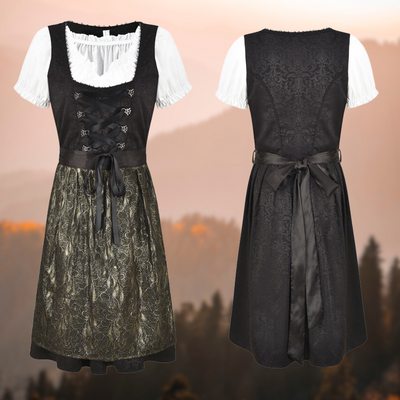 Damen Traditionell Midi Oktoberfest Dirndl Kleid