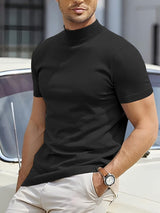 Kurzarm-Rollkragen-Shirt - Riccardo – Schwarz