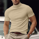 Kurzarm-Rollkragen-Shirt - Riccardo – Beige