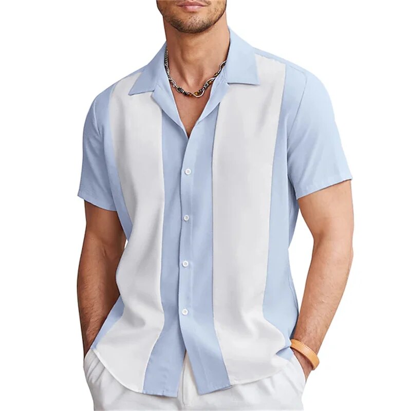 Kurzarmhemd | Gestreift | Button-Up | Sommerhemd | Herrenhemden