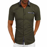 Kurzarmhemd Herren | Karierte Kontrast-Details & Sommerlicher Style – Dunkelgrün