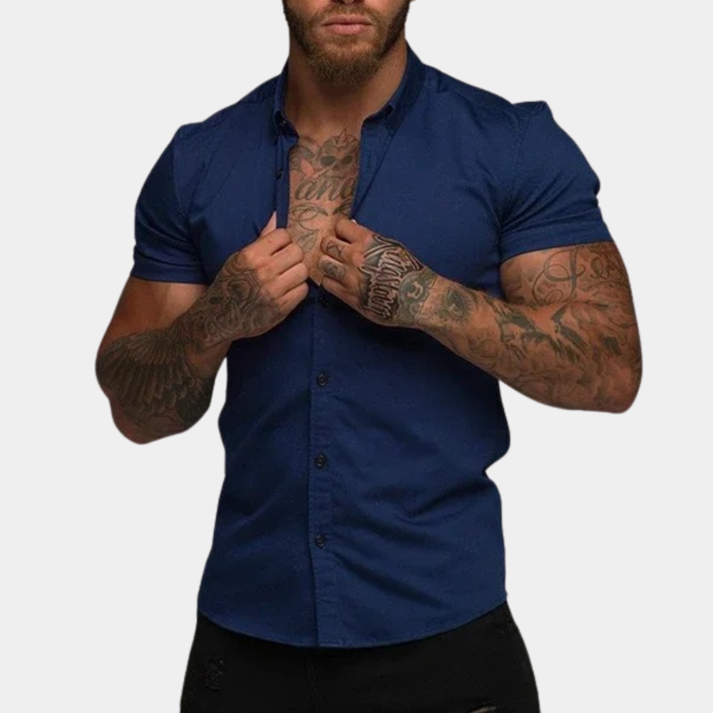 Kurzarmhemd - Kragen - Sommer - Hemd zum Knöpfen - Herrenhemd