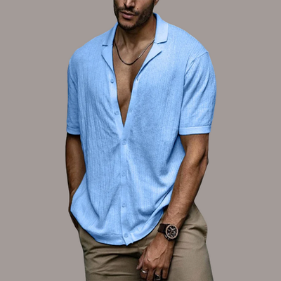 Kurzarmhemd mit Knopfleiste | Leicht | Lockere Passform | Poloshirt | Herrenhemden