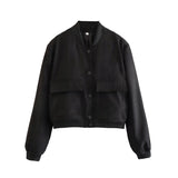 Kurzjacke Damen | Cropped Look & Praktische Taschen – Schwarz