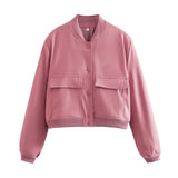 Kurzjacke Damen | Cropped Look & Praktische Taschen – Rosa