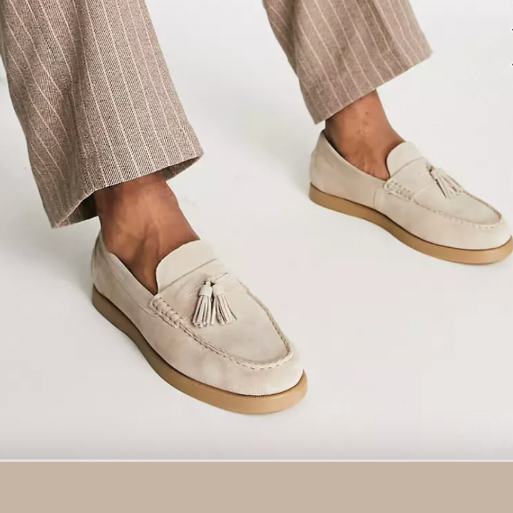 Neron – Beige Leder Loafer für Herren