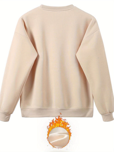 Bequemer Damen-Pullover mit Rundhals und Jogginghosenkleid | Warmes Set für Herbst und Winter