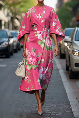 Livia | Schickes Blumen Kleid Sommer Damen – Rosa