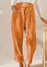 Stefanie | Damen High Waist Wide Leg Hose – Orange
