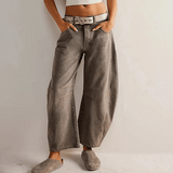 Hanna | Damen High-Waist-Jeans mit lockerer Passform – Grau
