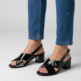 Catharina | Stilvolle Damen-Sandalen mit Slingback-Riemen – Schwarz