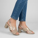 Catharina | Stilvolle Damen-Sandalen mit Slingback-Riemen – Beige