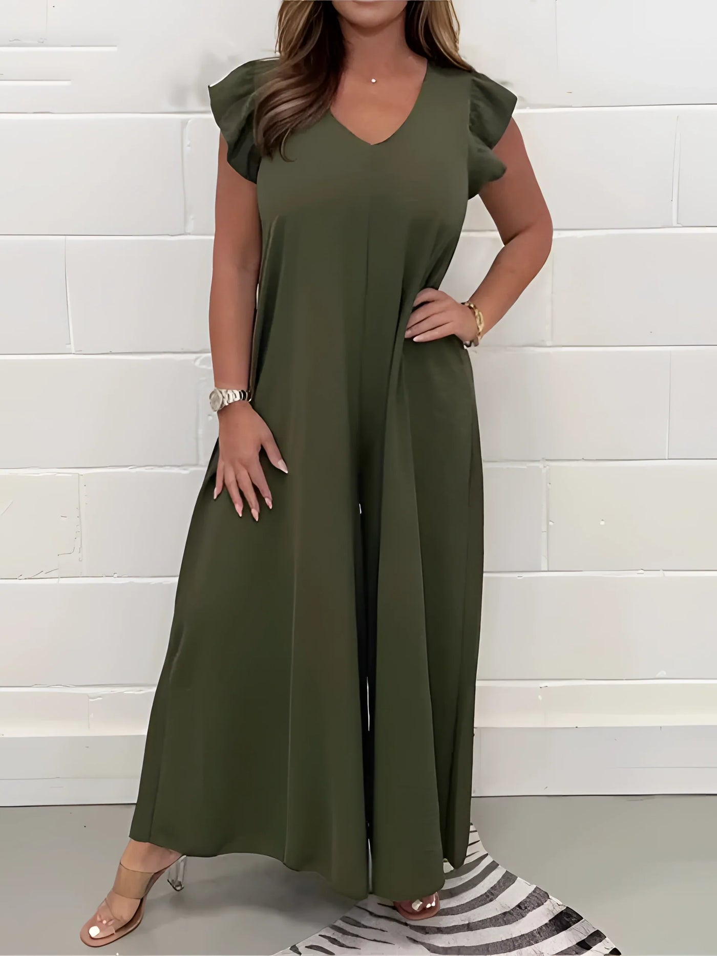 Florrie - Ärmelloser Damen Jumpsuit mit weitem Bein - Lässiger Einteiler