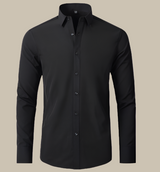 Langarm Hemd Herren | Klassischer Schnitt & Business-Look – Schwarz