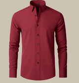 Langarm Hemd Herren | Klassischer Schnitt & Business-Look – Rot
