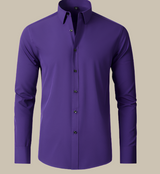 Langarm Hemd Herren | Klassischer Schnitt & Business-Look – Lila