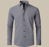 Langarm Hemd Herren | Klassischer Schnitt & Business-Look – Grau