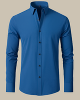 Langarm Hemd Herren | Klassischer Schnitt & Business-Look – Blau