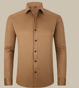 Langarm Hemd Herren | Klassischer Schnitt & Business-Look – Hellbraun