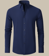 Langarm Hemd Herren | Klassischer Schnitt & Business-Look – Dunkelblau