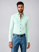 Langarm Hemd Herren | Klassischer Schnitt & Business-Look – Hellgrün