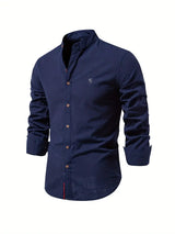 Langarm Hemd Herren | Zeitloser Look & hoher Tragekomfort – Dunkelblau