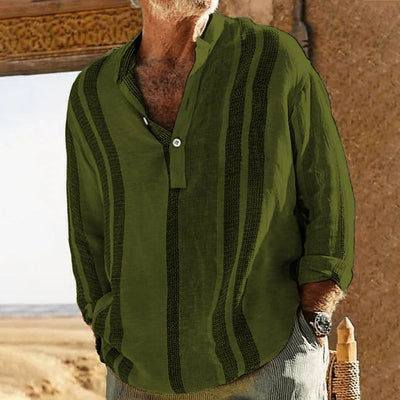 Langarmhemd | Knopfleiste | Lockere Passform | Freizeithemd | Herrenhemden