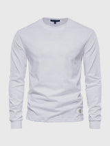 Langarmshirt Herren | Rundhals & cleanes Basic für jeden Tag – Weiß