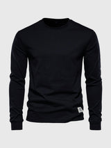 Langarmshirt Herren | Rundhals & cleanes Basic für jeden Tag – Schwarz