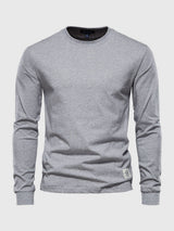 Langarmshirt Herren | Rundhals & cleanes Basic für jeden Tag – Hellgrau