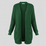 Cardigan lungo donna | Cardigan accogliente per l'inverno – Verde