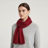 Langer Gestrickter Unisex Schal mit Rippenstruktur – Rot